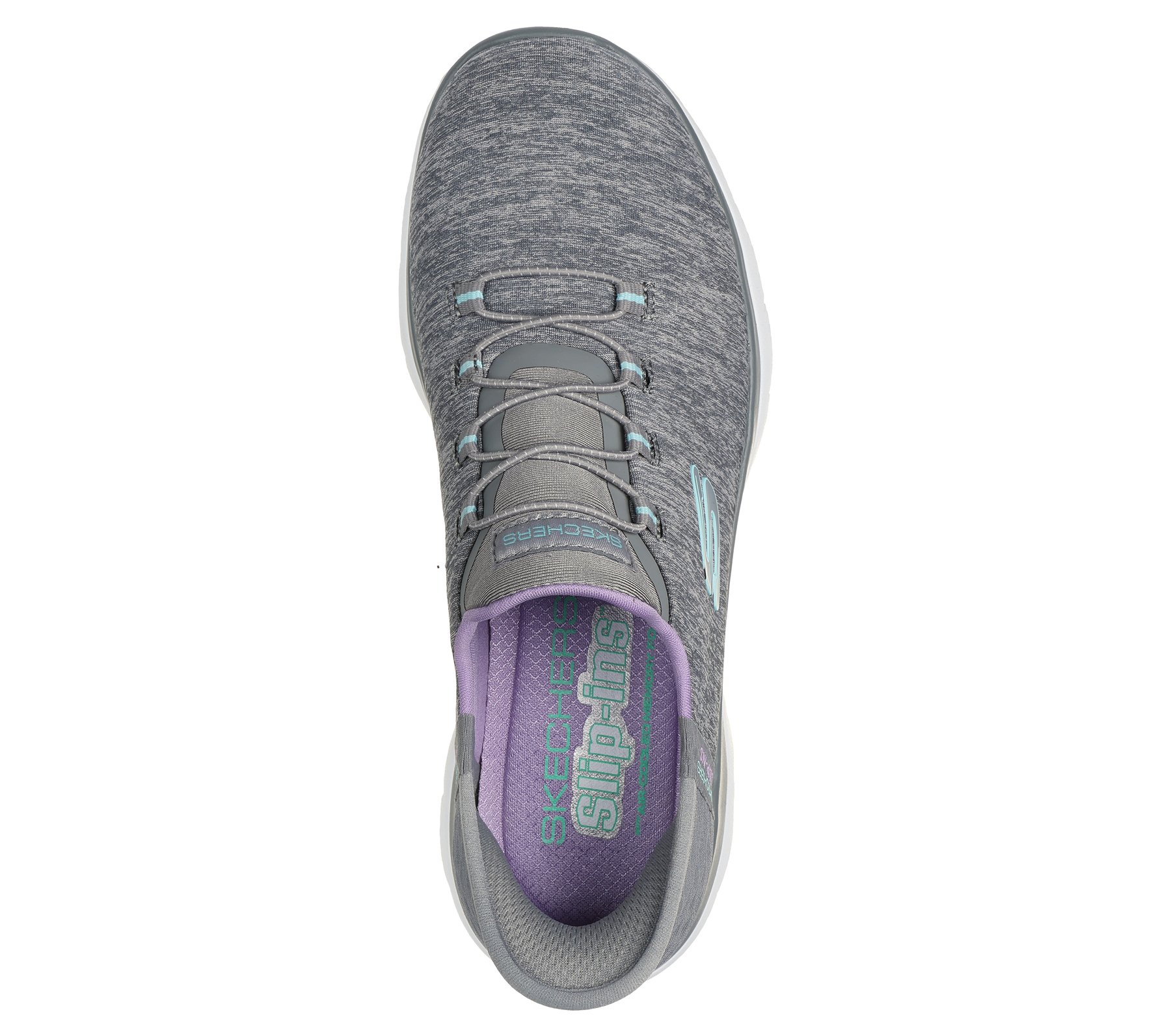 Baskets slip-ins Summits Dazzling Haze Gris/Vert Menthe Skechers – Image 4