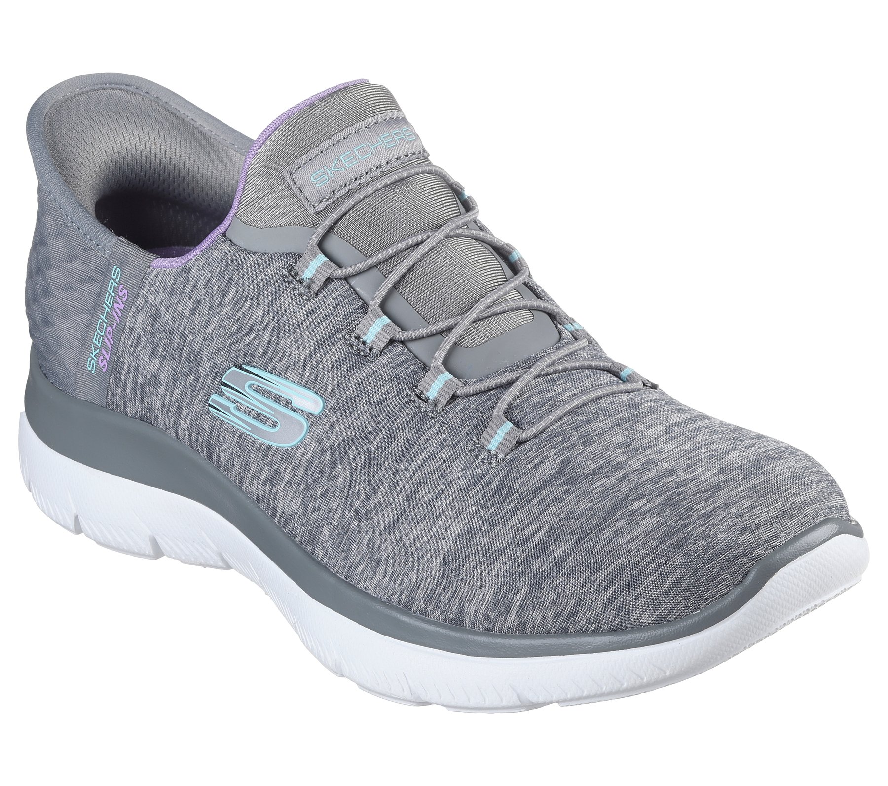 Baskets slip-ins Summits Dazzling Haze Gris/Vert Menthe Skechers – Image 2