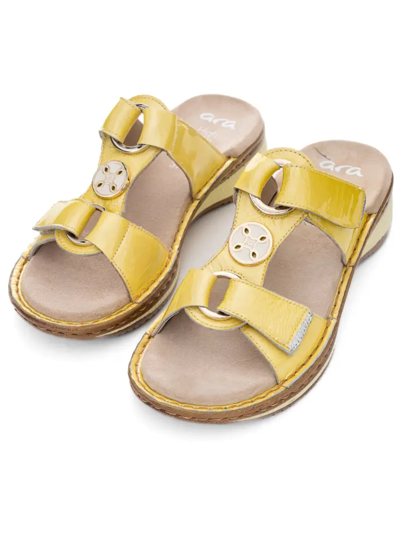 Mules Hawaii limoncello semelle compensée Ara – Image 2
