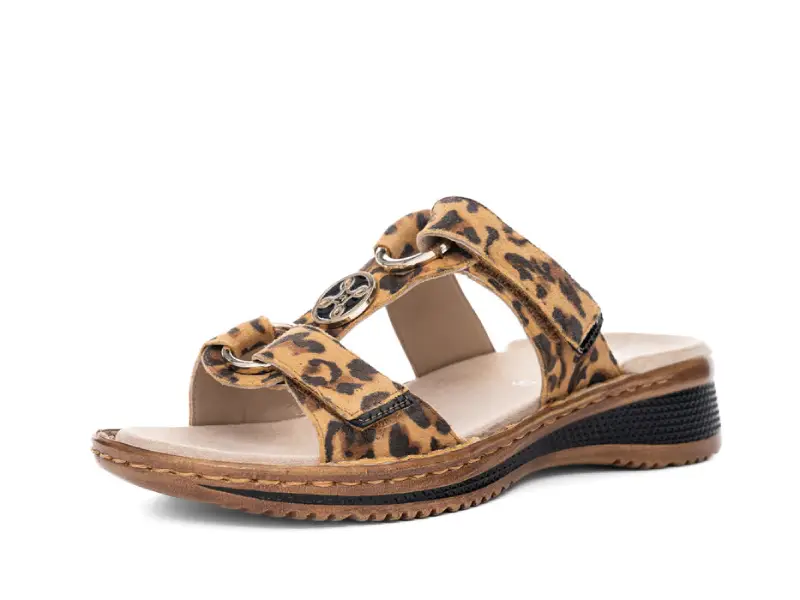 Mules Hawaii Léopard semelle compensée Ara – Image 2