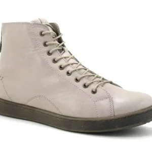 Basket montante cuir beige Dark stone Andrea Conti
