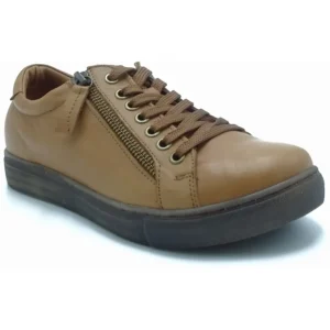 Basket sneakers cuir marron Andrea Conti