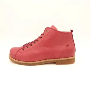 Bottines/Boots en cuir lisse ultra-souple Bordeaux Andréa Conti