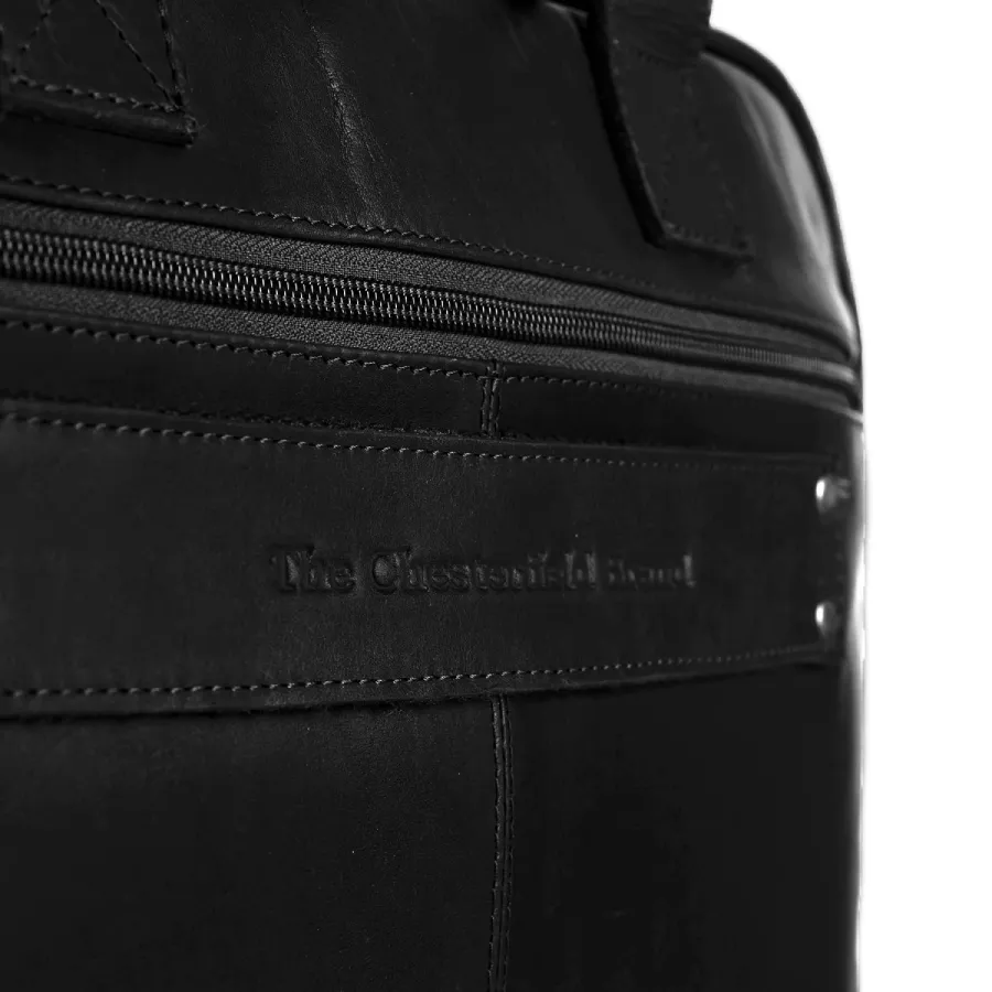 Sac d'ordinateur en Cuir noir Calvi The Chesterfield Brand
