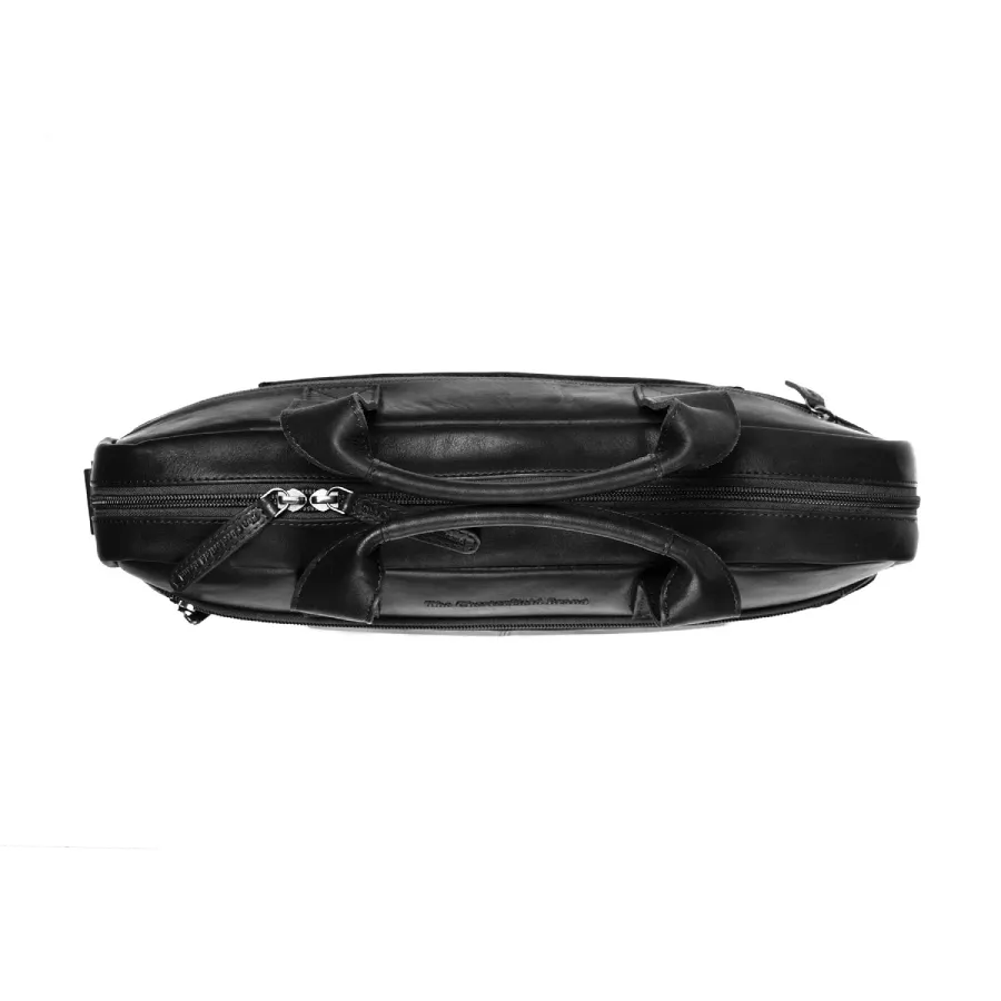 Sac d'ordinateur en Cuir noir Calvi The Chesterfield Brand